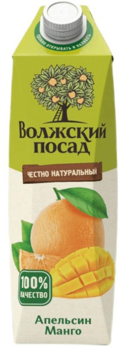 Волжский посад 1л нектар апельсин-манго купить в Красноярске с доставкой в интернет-магазине "Ярбокс"