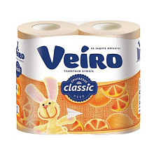 Бумага туалетная Veiro Comfort 2-сл 4 рул оранжевая