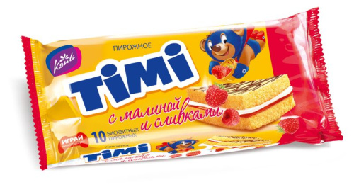 Пирожные Тими с малиной и сливками Конти 330г купить в Красноярске с доставкой в интернет-магазине "Ярбокс"