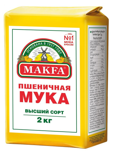 Мука пшеничная Макфа высший сорт 2кг купить в Красноярске с доставкой в интернет-магазине "Ярбокс"