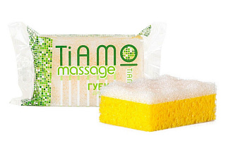 Губка для тела TIAMO Massage "ОРИГИНАЛ", поролон+массаж, 1шт