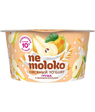 Йогурт овсяный со вкусом груши и овсяными хлопьями NEMOLOKO 130г