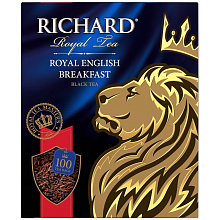 Чай черный Ричард Роял Инглиш Брекфаст 100 пакетиков по 2г купить в Красноярске с доставкой на дом в интернет-магазине "Ярбокс"