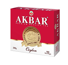 Чай черный Акбар Цейлон 100 пакетиков по 2г купить в Красноярске с доставкой на дом в интернет-магазине "Ярбокс"