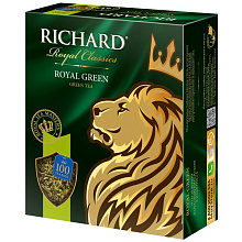 Чай зеленый Ричард Роял 100 пакетиков по 2гр купить в Красноярске с доставкой на дом в интернет-магазине "Ярбокс"