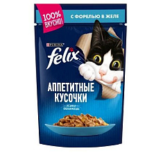 Корм для кошек влажный Felix сенсейшнс форель 85г