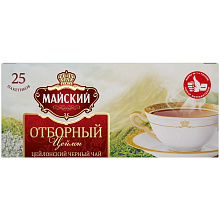 Чай черный  Майский отборный 25 пакетиков по 2г купить в Красноярске с доставкой на дом в интернет-магазине "Ярбокс"
