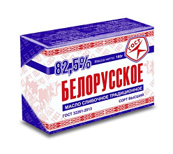 Масло сливочное "Белорусское" БЗМЖ 82,5% Гранд Ритейл 180г