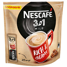 Кофе Нескафе мягкий 3в1 20 пакетиков по 14,5г купить в Красноярске с доставкой на дом в интернет-магазине "Ярбокс"