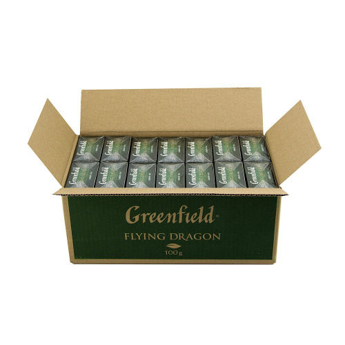 Чай зеленый Гринфилд флаинг драгон крупнолистовой 100г купить в Красноярске с доставкой на дом в интернет-магазине "Ярбокс"