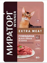 Корм Виннер с говядиной в желе для взрослых кошек 80г