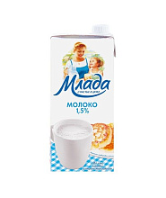 Молоко ультрапастеризованное "Млада" 1,5% 1л т/п