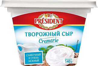 Сыр творожный Президент сливочный Cremerie БЗМЖ 56% 140г