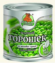 Горошек зеленый Медведь любимы, 425 гр купить в Красноярске с доставкой в интернет-магазине "Ярбокс"