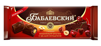 Шоколад Бабаевский со вкусом вишневый брауни и целым фундуком, 165 гр. купить в Красноярске с доставкой в интернет-магазине "Ярбокс"