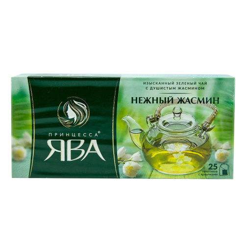 Чай зеленый Принцесса Ява нежный жасмин 25 пакетиков по 2г купить в Красноярске с доставкой на дом в интернет-магазине "Ярбокс"