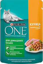 Корм PURINA ONE для домашних кошек со вскусом курицы  75г