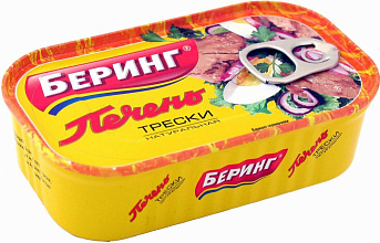 Печень трески нат литог Беринг ж/б 120гх12 купить в Красноярске с доставкой на дом в интернет-магазине "Ярбокс"