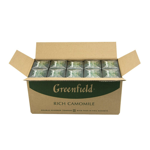 Чай травяной Гринфилд рич камомайл 25 пакетиков по 1,5г купить в Красноярске с доставкой на дом в интернет-магазине "Ярбокс"
