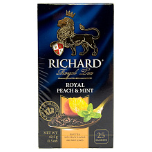 Чай черный Ричард персик и мята 25 пакетиков по 1,7г купить в Красноярске с доставкой на дом в интернет-магазине "Ярбокс"