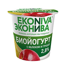 Биойогурт Эконива яблоко-груша 2,8%, 125гр