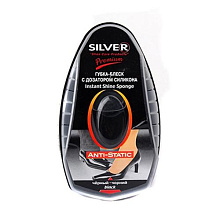 Губка-блеск SILVER-Premium с дозатором силикона, 6ml black/черная