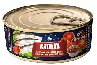 Килька балтийская Евроконсерв обжаренная в томатном соусе, 240гр
