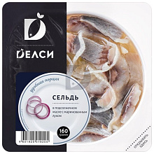 Сельдь филе-кусочки в масле с маринованным лучком Делси 160 г купить в Красноярске с доставкой на дом в интернет-магазине "Ярбокс"