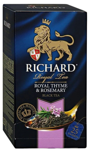 Чай черный Ричард королевский чабрец и розмарин 25 пакетиков по 2г купить в Красноярске с доставкой на дом в интернет-магазине "Ярбокс"
