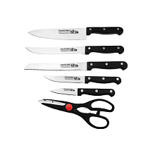 Набор ножей Lara 7 пр LR05-53 5 ножей ножницы подставка сосна