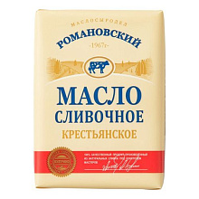 Масло сладко-сливочное несоленое Крестьянское 72,5% Романовский 180г