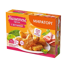 Наггетсы куриные с ветчиной Мираторг 300г купить в Красноярске с доставкой в интернет-магазине "Ярбокс"