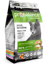 Корм ProBalance 400гр  для кошек с чувствительным пищеварением с курицей и рисом
