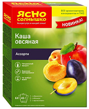 Каша овсяная Ассорти: абрикос, яблоко, чернослив 270г. купить в Красноярске с доставкой в интернет-магазине "Ярбокс"