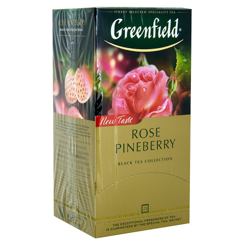 Чай черный  Гринфилд роуз пайнберри 25 пакетиков по 1,5г купить в Красноярске с доставкой на дом в интернет-магазине "Ярбокс"