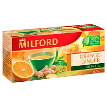 Чай зеленый Милфорд Апельсин-Имбирь 20 пакетиков по 1,75г купить в Красноярске с доставкой на дом в интернет-магазине "Ярбокс"