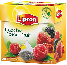 Черный чай Lipton Forest Fruit с лесными ягодами, 20 пирамидок купить в Красноярске с доставкой на дом в интернет-магазине "Ярбокс"