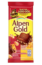 Шоколад молочный Alpen Gold солёный арахис и крекер, 85 гр купить в Красноярске с доставкой в интернет-магазине "Ярбокс"