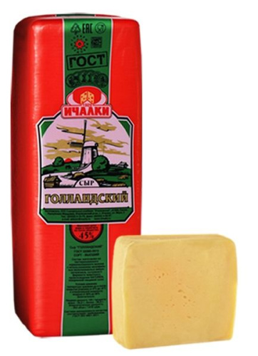 Сыр полутвердый Голландский Ичалки ГОСТ БЗМЖ 45%