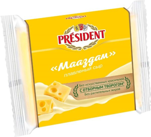 Сыр плавленый Президент Мааздам БЗМЖ 40% ломтевой 150г