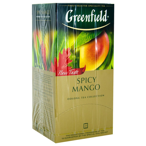 Чай зеленый Гринфилд спайси манго 25 пакетиков по 1,5г купить в Красноярске с доставкой на дом в интернет-магазине "Ярбокс"