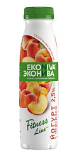 Йогурт питьевой со вкусом персика 2,5% Эконива 300г
