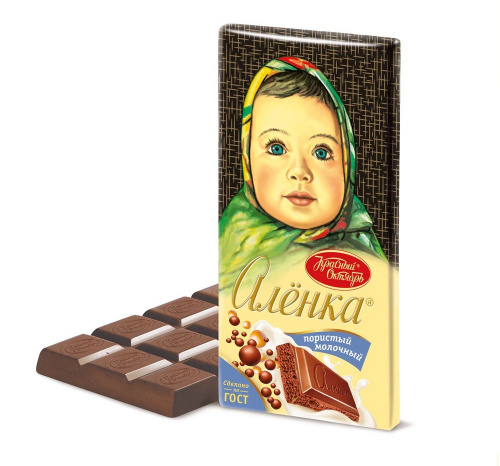 Шоколад Аленка молочный пористый Красный Октябрь 95г купить в Красноярске с доставкой в интернет-магазине "Ярбокс"