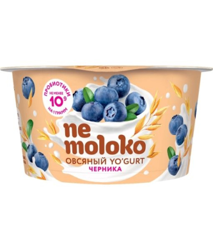 Йогурт овсяный со вкусом черники NEMOLOKO 130г